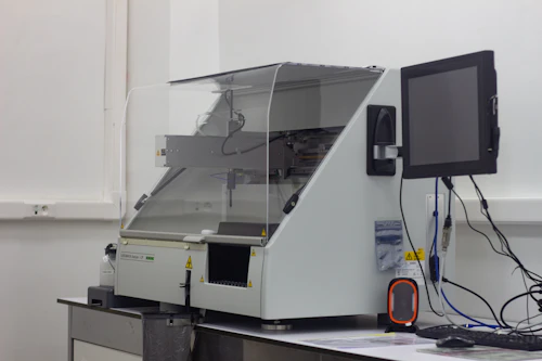 Enclosed end-of-line test station with an operator display